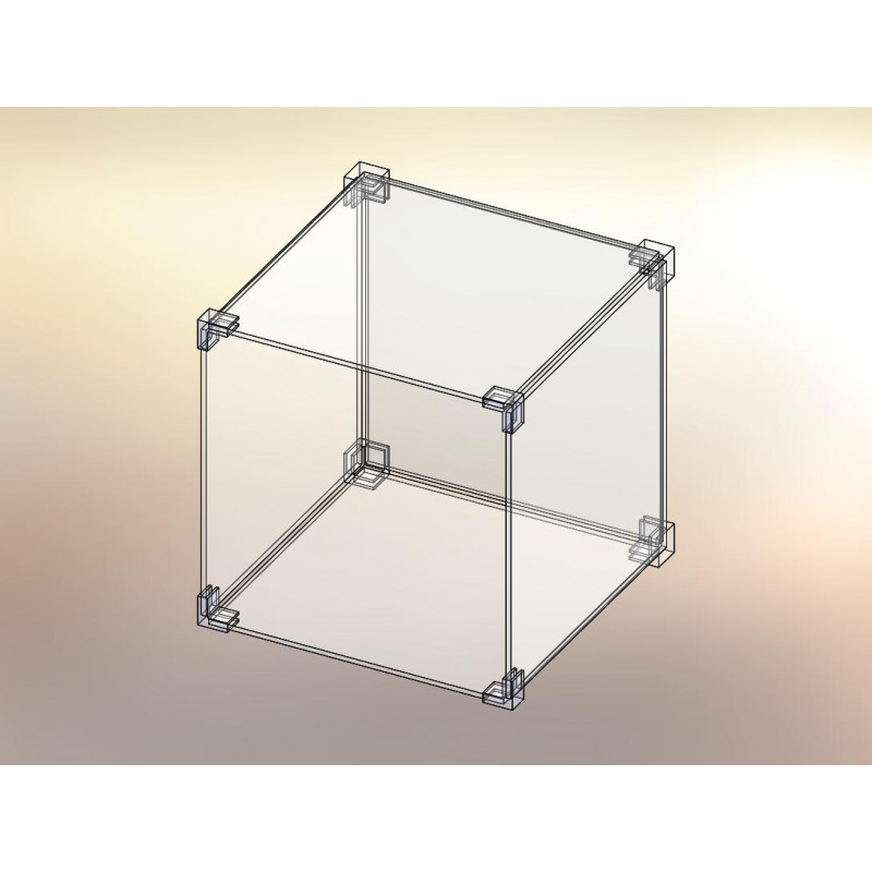 Cubo espositore in plexiglass nero - Misura: 20x20x H20 cm